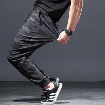 Vasaros Kelnės Sweatpants Vyrų Negabaritinių Kamufliažinės Kelnės Atsitiktinis Ruožas Kelnės, vyriški Įrankiai Hip-Hop Haremo Kelnės Streetwear