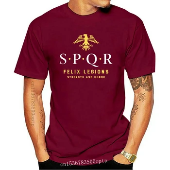 SPQR Romos Imperijos Armijos Tees Vyrų Atsitiktinis Trumpas Rankovės Eco Medvilnės T Shirts O-kaklo Bizantijos Erelis Marškinėliai Plius Dydis Brand T-shirts