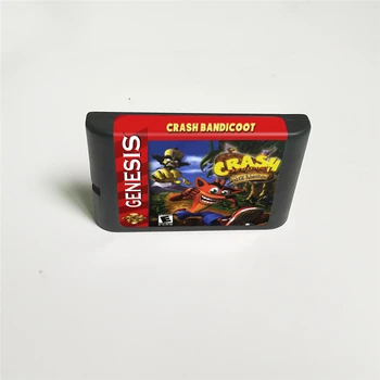 Crash Bandicoot - 16 Bitų MD Žaidimo Kortelės Sega Megadrive Genesis Vaizdo Žaidimų Konsolės Kasetė