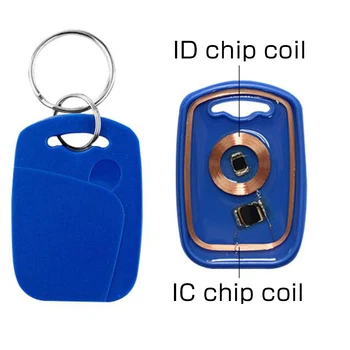 10vnt IC+ID UID Pulteliais Dual Chip RFID Dažnis 125KHZ T5577 EM4305+13.56 MHZ Perrašomieji Composite Klavišą Žymes prieigos kontrolės kortelės