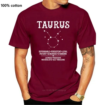 Jautis Zodiako Ženklas Savybes, vyriški T-Shirt Marškinėliai trumpomis Rankovėmis Prekės Vasaros trumpomis Rankovėmis, Mados Marškinėliai