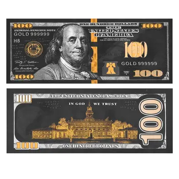 Antikvariniai Juodojo Aukso Folija 100 USD Valiuta Atminimo Amerikos Dolerių Padirbtų Pinigų Suvenyrų Dovanų Pasaulio Banknotų Kolekcija