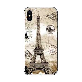 Ciciber Romantiškas Paryžiaus Eifelio Bokštas Telefono dėklas skirtas iPhone 11 Pro Max 7 6 6s 8 Plius 5S SE X XR XS Max Minkštos TPU Padengti Fundas Coque