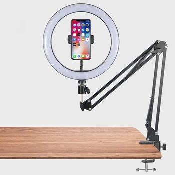Rankos Turėtojas Fotografijos Trikojo Mobiliojo Telefono Laikiklis Priedai Su Žiedu Lempos Šviesos Įrašą Išmaniojo Telefono Kamera Selfie Stick
