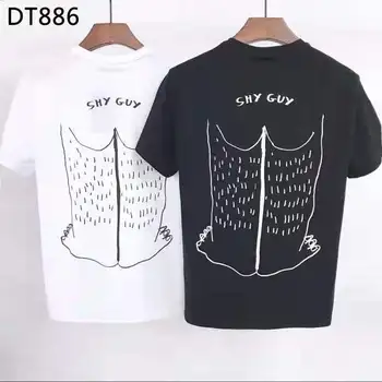 Vyriški DSQ2 Vasaros Mados trumpomis Rankovėmis T-shirt Streetwear Viršūnes DT886