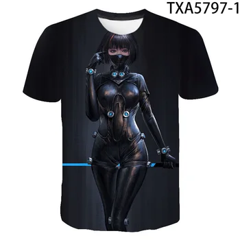 2021 Naujas Vasaros Gantz Spausdinami 3D marškinėliai trumpomis Rankovėmis Vyrams, Moterims, Kietas Tee Viršūnes Kietas Streetwear T Shirts, Berniukas, Mergaitė, Vaikams Drabužiai