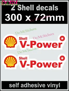 2x 300mm Shell V-power Rėmėjas Lipdukai Automobilių Dirbtuvės Furgonas Sunkvežimis Automobilio Lipdukai Lipniosios Vinyl Vandeniui PVC