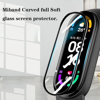 3D Apsauginis Stiklas Xiaomi Mi Juosta 4 5 6 Screen Protector for Miband 5 4 Padengti Smart Watchband xiaomi Miband 5 6 4 Minkšta Plėvelė