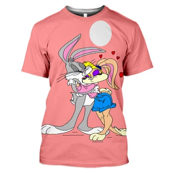 2021 vasaros naują stilių 3D spausdinimo mados atsitiktinis vyrų anime Bugs Bunny katytė T-shirt didelio dydžio didmeninės berniukų ir mergaičių T-shir