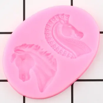 3D Arklių Galvos Silikono Formų Cupcake Topper Minkštas Pelėsių 