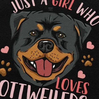 Tiesiog, Mergina, kuri Myli Rottweilers T-shirt Vyrams Medvilnės Šunų Mylėtojas Mergina Tee Viršūnės Apvalios Kaklo trumpomis Rankovėmis Atsitiktinis Marškinėlius Drabužiai