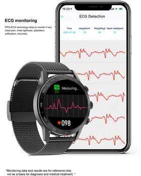 EKG+PPG Širdies ritmo Smartwatch Vyras Moteris viso Ekrano vandeniui Vyrų Smart Žiūrėti Dinaminius 