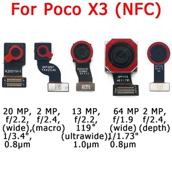 Originalaus Galinio Priekinė Kamera Xiaomi Mi Poco X3 NFC Reversas Susiduria Priekinės Selfie Atgal Fotoaparato Modulio Pakeitimo Atsarginės Dalys