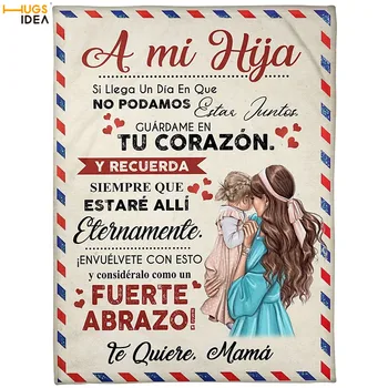 HUGSIDEA Raštą už Mano mergytę, aš Tave Myliu, ispanų Versija Spausdinti Vilnos Antklodė Užsakymą Dovana Premium Sofa Sherpa Antklodės Antklodė