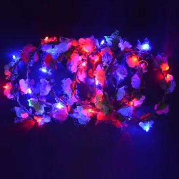 10VNT Žėrintis Girliandą Vestuves Karūna Gėlių ekrano užsklandą LED Šviesos Kalėdų Neon Vainikas Apdailos Šviesos Plaukų Girliandos