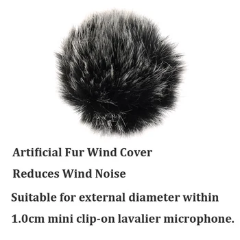 Universalus Atvartas Mikrofonas Priekinio stiklo Mini Dydžio Lavalier Mic Furry Priekinio stiklo apsauginės ausinės 5mm