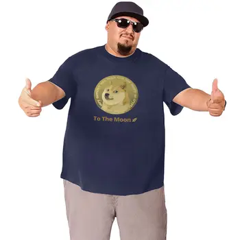 Dogcoin DOGE Šuo Grafinis Vyrų Negabaritinių T Shirts Kvėpuojantis Medvilnės Plius Dydis Viršuje Tee Vyrams Vasaros trumpomis Rankovėmis T-shirt 6XL
