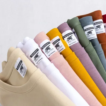 Aukštos Qualtity Negabaritinių 9.9 oz 280g/m2 sunkiųjų t-marškinėliai vyrams trumpomis rankovėmis tee medvilnės vientisos spalvos tendencija laisvalaikio