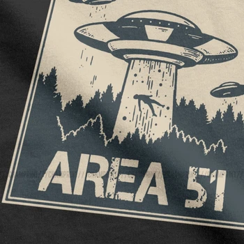 Audra Plotas 51 Marškinėliai Vyrams Medvilnės Humoro T-Shirt Apvalus Apykaklės Derliaus Užsienietis UFO Kosminiu Laivu Lėkštė Tees trumpomis Rankovėmis Drabužius Vasarą