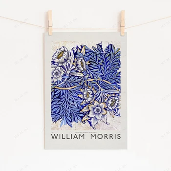 William Morris Spausdinti Gėlių Sienos Meno Gėlių spausdinti William Morris Plakatas Modernios Spausdinimo Abstrakčios Drobės Meno Tulpių Gluosnio Indigo