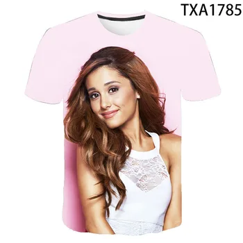 Ariana Grande 3D Print T Shirt Vyrai, Moterys, Vaikai, Mada, Vasaros Trumpos Rankovės Tshirts Atsitiktinis Streetwear Tee Berniukas Mergaitė Vaikai Viršūnės