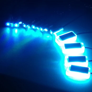 5 in 1 RGB LED Atmosfera Automobilių Šviesos Interjero, Aplinkos Šviesos Optinio Pluošto Juostelių Šviesos App Kontrolės 