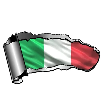 SZWL perskrodė Gash Suplėšyti Metalo Konstrukcijos su Italija Tricolore Nacionalinės Vėliavos Motyvas Vinilo Automobilių Lipdukas Kūrybos Lipdukas,13cm*6cm