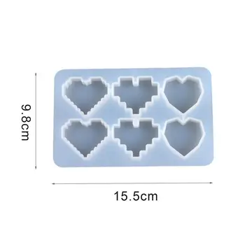 Meilė Širdies Formos Sklandžiai Subtilus Silikono 6 Pikselių Modelis Meilės Širdis Pelėsių Amatų Priėmimo