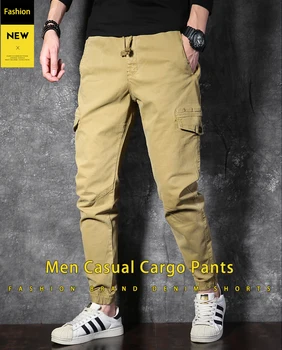 Vyriški Laisvalaikio Krovinių Kelnės 2021 Naujas Hip-Hop Vyrų Jogger Kelnės Mados Streetwear Kelnes Medvilnės Patogus Vyrų Madinga Sweatpants