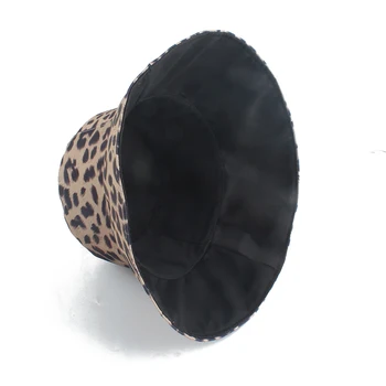 2021 Dviejų Šoninių Leopard Juoda Kibirą Kepurės Moterims, Vyrams, Grįžtamasis Panama Nuo Saulės Skrybėlę Vasarą Ponios Paplūdimio Apsauga Nuo Saulės, Skrybėlės Žvejys
