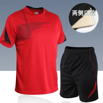 Aukštos kokybės teniso megztiniai badmintono marškinėliai, šortai nustatyti Vyrų Stalo teniso rinkiniai ping pong drabužiai, Badmintono bėgiojant sportiniai kostiumai