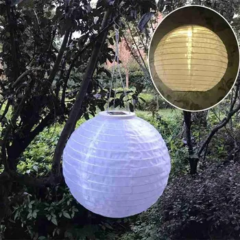 30cm Saulės Žibintai LED Šviesos Kinų Popieriaus Šviesos Kamuolys Apšvietimo, Sodo Žibintai Raundo Popieriaus Kraštovaizdžio Kabinti Apdailos J9O4