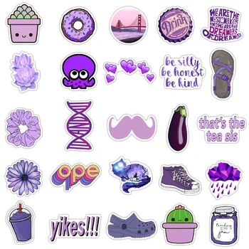 50PCS Mielas violetinė mažų šviežių serijos lipdukų vaikų žaislai grafiti vandeniui lipdukai apdailos mobiliojo telefono dėklas bagažo