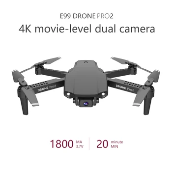 E99 GPS Drone 4K Dvigubos HD Kameros Profesinės aerofotografija Brushless Variklio, Sulankstomas Quadcopter RC Distance100M
