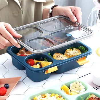 Nešiojamų Lauko Bento box japonų stiliaus maisto laikymo talpyklos nepralaidžiose priešpiečių dėžutė vaikams su Sriuba Taurės Pusryčių Dėžutės