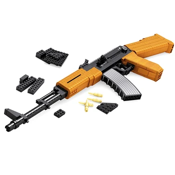 AUSINI 22706 Karinės Serija AK-47 užpuolimų šautuvas Modelio Blokai nustatytas Klasikinis ginklą švietimo Žaislai vaikams