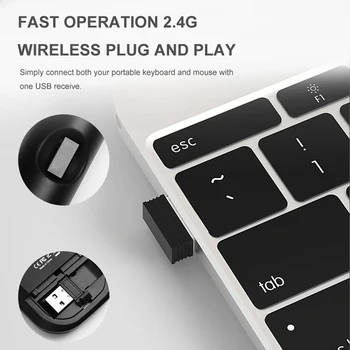 B. O. W Įkrovimo Wireless Keyboard USB 99 Klavišus, 2.4 Ghz, Belaidis ir Tipo C Uosto su Nano USB Imtuvas už Lango Android PC