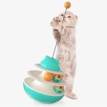 Pet Dviejų Pakopų Šviesos Kamuolys Sekti Savo Ruožtu Žaislas Žaidimo Diską Ratas Erzinti Cat Stick Vykdyti Žvalgybos Pramogų Plokštė
