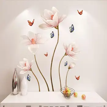 Nuimamas 3D Gėlių Siena Lipdukas Gyvenimo Kambario, Miegamasis Namų Dekoro