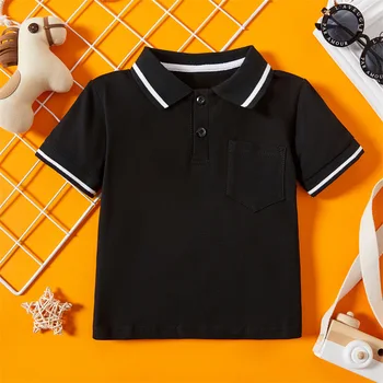 2021 nauja vaikų vasaros medvilnės vientisos spalvos trumparankoviai marškinėliai vyrams ir moterims, juodos spalvos dryžuotas marškinėliai TZ80