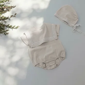 2021 m. vasarą kūdikis bodysuit atvartas medvilnės krašto kūdikių onesie kūdikių nuskaitymo kombinezonas baby girl drabužiai