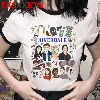 Riverdale Pietų Žalčių drabužius marškinėlius moterims grunge estetinės derliaus vasarą viršuje drabužiai, balti marškinėliai harajuku