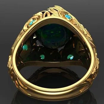 Kūrybos Aukso Inkrustacijos Blue Gradient Crystal Žiedą, Moterims-Prabangos Hip-Hop Vestuves Kokteilis Papuošalai