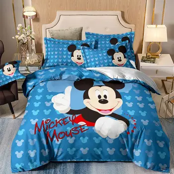 Disney Mickey Mouse Antklode Padengti Nustatyti Dvigubo Karalienė Patalynės Komplektas Prabangių Karaliaus Twin Visą Animaciją Šalikas Padengti Vaikams, Vaikas, Suaugęs