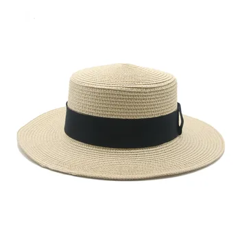 Saulės skrybėlės vyrai moterys masto kraštų juostelės juosta chaki juodas klasikinis paprastas šiaudines skrybėles apsaugos nuo saulės atsitiktinis lauko paplūdimio vyrų, moterų skrybėlę