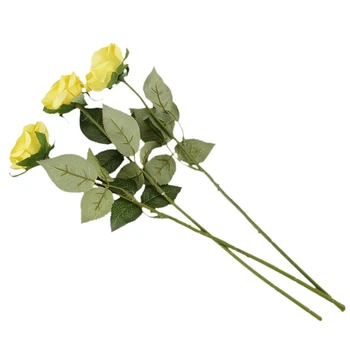 20 Vnt Latekso Susisiekti Rose Dekoro Dirbtinės Gėlės Šilko Gėlės, Gėlių Vestuvių Puokštė(Citrinos Geltona ir Rožinė ir Balta)