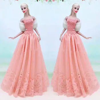 Mados Orange Off Peties Princesė Dress 1/6 BJD Drabužius Barbie Lėlės Drabužių Komplektas Komplektai Šalis Suknelė 30cm Lėlės Priedai