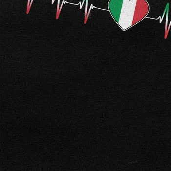 Italijos mados Širdies Italijos Vėliava T Marškinėliai Vyrams Trumpas Rankovėmis Atsitiktinis Tee Viršūnių O-kaklo Įrengtas, Medvilnės Marškinėlius Dovanų Drabužiai