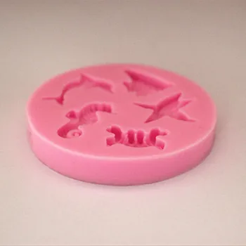 Jūros Gyvūnų Formos Silikono Torto Formos Cukraus Pasta 3D Minkštas Pyragas Apdaila Įrankiai Muilo Forma