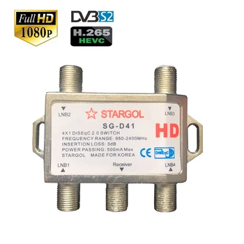 DVB-S/S2 DiSEqc Switch 4 1. uosto geriausią signalo Multi-Switch Splitter diseqc 2.0 LNB antenos lėkštelę Palydovinės Imtuvas tv box